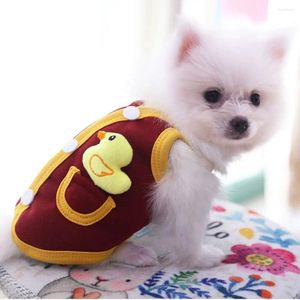 Dog Apparel Comfortable Pet Vest Fleece Skin-friendly Fabric Keep Warm Cat And Autumn Winter Lovely Duck Pattern
