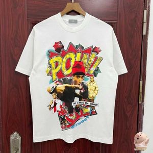 Men's T-Shirts High quality washing rock band victory posture T-shirt womens clothing T-shirt O-neck top J240316