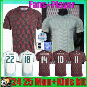 Mexico 24 25 Copa America RAUL CHICHARITO Soccer Jerseys 2024 2025 LOZANO DOS SANTOS H.LOZANO Men Football Shirts Uniforms Fans Player Version Kids Kit