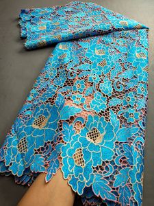 High Quality African Guipure Cord Lace Fabric Nigerian Stones Water Soluble Lace Fabric For Sewing Women Dresses TY3476 240309