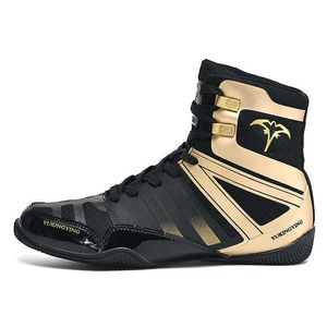 HBP Non-Brand Professional High Top Breathable Non-slip Mens Boxing Sanda Shoes Wrestling Boots Shoes