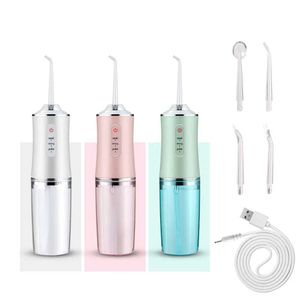 Irrigadores orais Irrigador oral portátil linha de água dental carregamento USB linha de água dental fio dental escolher 4 bicos 220ml 3 modos J240318