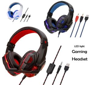 Fones de ouvido estéreo para jogos com luz LED e microfone para PC P4 pro Xbox One Controller headset para laptop e telefone Switch Games4249578