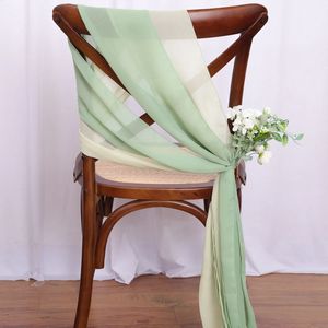 10PCS Chiffon Chair Sashes Wedding Decoration 16x275cm Long For Aisle Decorations Party Banquet Event Baby Shower 240307