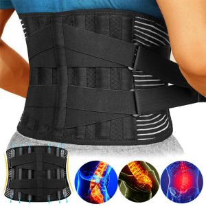 Segurança Cintura respirável Brace Back Support Belt Antiskide Lombar Support Belt com malha de 16hole para relevo da dor lombar Ciatica