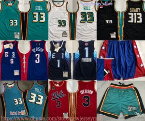 Clássico Retro Autêntico Bordado Basquete 313 ShadyEminem Jerseys Vintage Digital 1998-99 Impressão 33 GrantHill Jersey 2009 All-Star 1 AllenIverson 2004