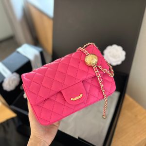 Woc złotą w torbie łańcucha kulę stylową damską torba na ramię skórzana Diamond Złote sprzęt metalowy klamra luksusowa torebka łańcuch matelasse torby crossbody torebki torebka 20 cm