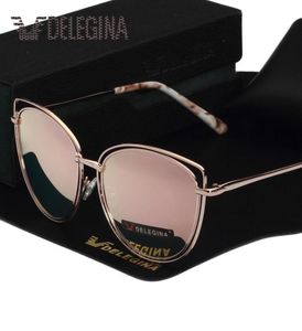 Design Ladies Big Cat Eye Style Women Solglasögon Polariserade Girls Sun Glasses Mirror With Case6753306