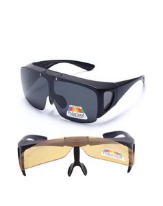 Occhiali da sole Clip On Uomo Donna Polarizzati Giorno Notte Guida Adatta sopra gli occhiali Occhiali da vista Montatura con lenti ribaltabili CoolSunglas3046610