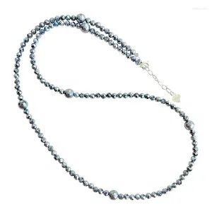 Pendant Necklaces Wholesale Terahertz Natural Stone Faceted Beads Clavicle Chain Necklace Energy Crystal Women Fashion Jewelry
