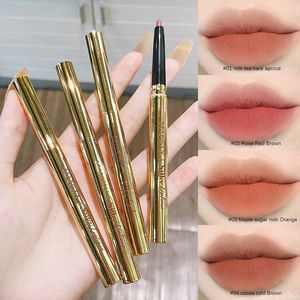 Gouline Pen pełny kolor Mat Automatyczny obrotowy wkładka warg makijaż makijaż szminki Pen Delicate Tekstura 18G Lip Liner Makeup 240315