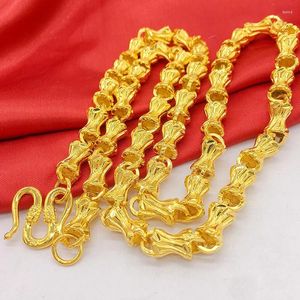 Anhänger-Halsketten, reiner Goldschmuck, Herren-Thai-Halskette, Auto-Blumenknochen, Original-Stil