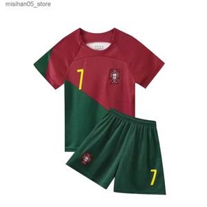 Jerseys 22-23 Portugal Home No. 7 Cairo National Team Football Jersey Mens Team Uniform Jersey Childrens 14-2XL Q240318