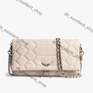 ZV Designer Rock Swing Your Wings Zadig Voltaire Bag Womens Tote Handväska axelväska man äkta lädervingkedja lyx svart 33