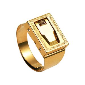 Self defense ring opening independent packaging titanium steel ring fashion gold mens metal silver couple ring does not fade