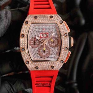 Luxury Mens Mechanical Watch Richa Milles Business REIURURE RM011 Automatyczne mei jin full diamond Cage Tape moda moda szwajcarska rękawiczka