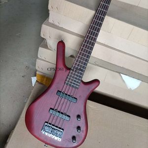 Strings Matte Red Electric Bass Guitar with Ash Body Rosewood Fretboard