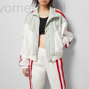 Women's Tracksuits designer GG color blocking plain knit zippered hoodie jacket+elastic high waisted woven belt loose wide leg pants set UEHQ
