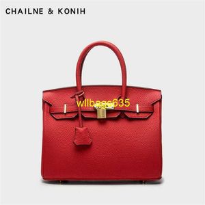 Tragetaschen aus echtem Leder BK Habdbags Chailne Konih Rote Tasche Damen Hochzeitstasche 2024 Neue Brauthandtasche mit Logo HBFW8B