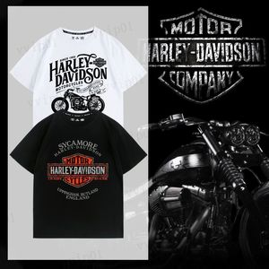 Harley мотоциклетные футболки большого размера 3XL мужчины женщины хлопок с коротким рукавом с буквенным принтом уличная футболка мужские белые черные футболки одежда мужские дизайнерские футболки хип-хоп поло