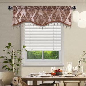 Curtain Luxury Jacquard Weave Valance For Living Room Pattern Short Curtains Ins Kitchen Window Home Decoration 1 PC