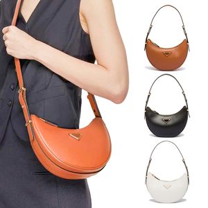 Triangle Luxury Underarm half moon bag Leather handbag high quality Designer bag Lady fashion crescent pochette Shoulder bag Womens mens tote Clutch Crossbody bags