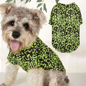 Vestuário para cães roupas para animais de estimação em torno do pescoço vital cor brilhante carta impressão duas pernas kitty camiseta verão