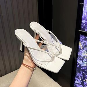 Hausschuhe Sommer Damen Pumps Sandalen PVC Open Toe High Heels Damen Schuhe Transparent Plexiglas Slides Ferse Klar