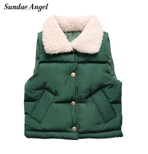 Sundae Angel verdicken Weste Winter Junge Teddy samt Kragen warme Mädchen Weste Kinder solide Gilet Fille Kinder Westen Kleidung LJ20082403534