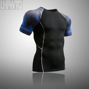 T-shirts 3D tryckt tshirt Komprimering Tights Men Fitness Running Shirt Dreatble Short Sleeve Sports Rashgard Gym Cycling Clothing