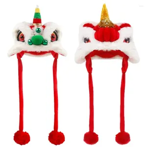 Dog Apparel Lion Dance Hat 2024 Chinese Year Pet Multi-Functional Winter For Weddings Halloween Parties Birthdays