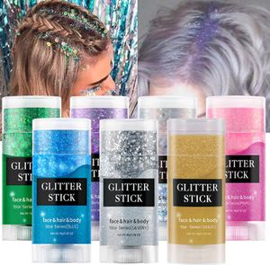 Syrenka do twarzy Body Glitter Stick Waterproof Glitter Gel Chunky cekiny dla twarzy/ciała/włosów/oczu/wargi holograficz