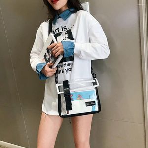 Bag PVC Shoulder Messenger Unisex Square Spring Summer Casual Crossbody Bags Boys Girls Transparent Button Handbags