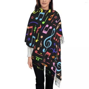 Lenços quentes lenço macio outono notas de música xale envolve impressão colorida gráfico bufanda mujer cabeça feminina