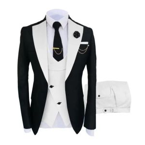 Anzüge Neue Herren Anzug Dreiteilig Koreanische Version Slimfit Modell Business Bankett Hosting Kleidung Trauzeuge Kleid Bräutigam Hochzeit Kleid