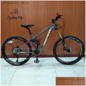 Bicicletas Bicicleta de montanha de liga de alumínio para ADTS City City 11 Velocidade Double Double Doul Dewnhill DH Bicycle Mtb Soft Tail 26/27,5 polegadas 2023 Drop Otmx2