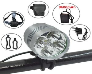 5 x t6 5t6 6000 lumens 2 em 1 led 3 modos de luz da bicicleta lâmpada dianteira farol + 8.4v bateria + charger6910017