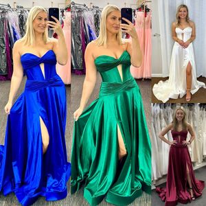 Strapless Coset Prom Dress Keyhole High Slit Pageant Winter Spring Formal Event Evening Party Runway Black-Tie Gala Oscar Hoco Gown Wedding Guest Maid Baby Shower