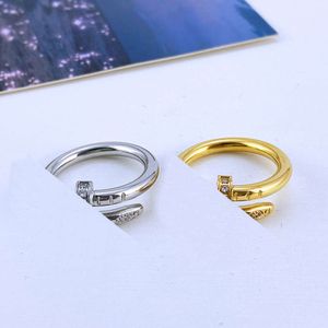 Screw Carter Rings Nagelpersonalisierte Titanstahl Edelosen Ring Roségold eingelegtes Diamant modisches einfaches Paar von