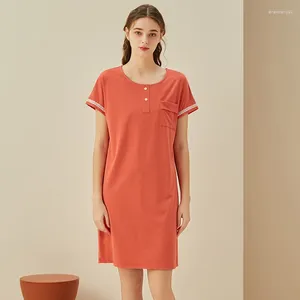 Kvinnors sömnkläder Lossa bekväma nattdress Modal Cotton Casual Nightgown Summer Kort ärm Intim underkläder överdimensionerad nattkläder