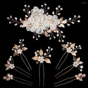 Hair Clips Bridal Wedding Accessories Handmade Pearl Flower For Women Party Jewelry Bride Hairpin Headpiece Bridesmaid Gift