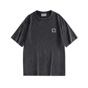 T-shirt estiva solida per abbigliamento da donna da uomo T-shirt a maniche corte con stampa di lettere O-Collo Felpa traspirante in tessuto morbido che assorbe il sudore