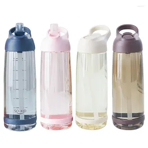 Vattenflaskor detaljhandelsmode bärbar halmkopp stor kapacitet utomhussportflaska 1000 ml