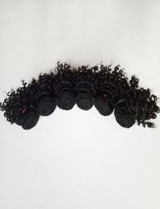 Capelli vergini brasiliani bellissimi caschetto corto tipo 6 pollici ricci crespi doppia trama estensioni remy indiane 300glot 50gpc 6 pezzi97533106784544