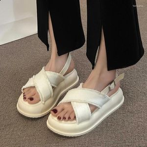 Sandali piatti da donna piattaforma accoglienti scarpe da passeggio abbigliamento casual pantofole 2024 flip esterni esterni