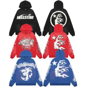 Hellstar Hell Star Men Hoodies Designer Hoodie Vintage Sweatshirts Portrait Tide Hip Hop Thickened Athleisure Hand Painted Pockets Sweaters