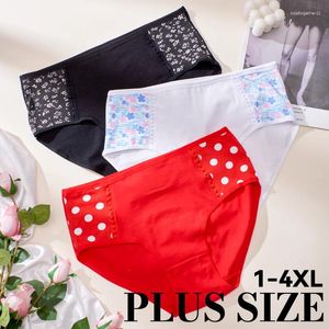 Women's Panties 3PCS Women Lingerie Cotton Briefs Plus Size Cheeky Female Sexy Breathbale Underwear Soft Ladies Lingeries