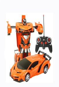 2in1 Sports Transformation Robots Models Remote Control Deformation Car RC Fighting Toy Kidsbarren039S Födelsedagspresent Y20041426453401