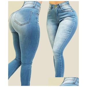 Mulheres Jeans Mulheres Sha Skinny Lápis Calças Denim Push Up Butt Lifting Slim Mulher Pantalones Jean Calças Gota Entrega Vestuário Clothi Otl0S
