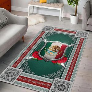 Tappeti PLstar Cosmos Mexico Royal Aztec Est Tappeto unico Tappetino da camera stampato in 3D Regalo antiscivolo Grande tappeto Decorazione della casa